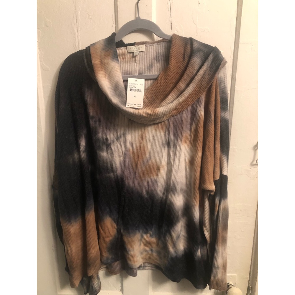 Tie dye cowl neck sweater